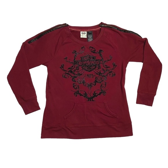 Harley Davidson Graphic Print Long Sleeve Sweatshirt - Picture 1 of 5